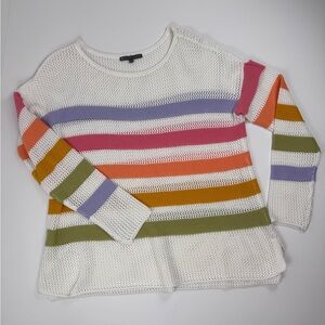 Elliott Lauren Striped Knit Pullover Sweater Women's L
